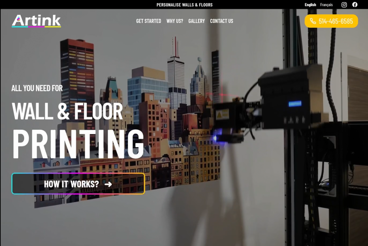 Artink Wall Printing Service web design