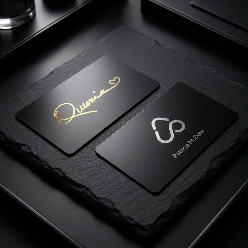NFC Carte de visite | 1-Tap Carte Premium en Métal avec Finition Brillante 